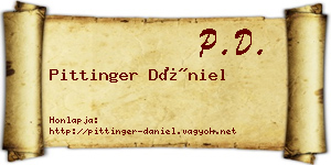 Pittinger Dániel névjegykártya